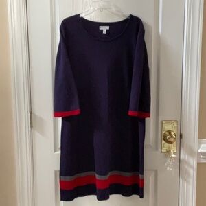 Kim Rogers Blue and Red Long Sleeve Dress Nautical Style